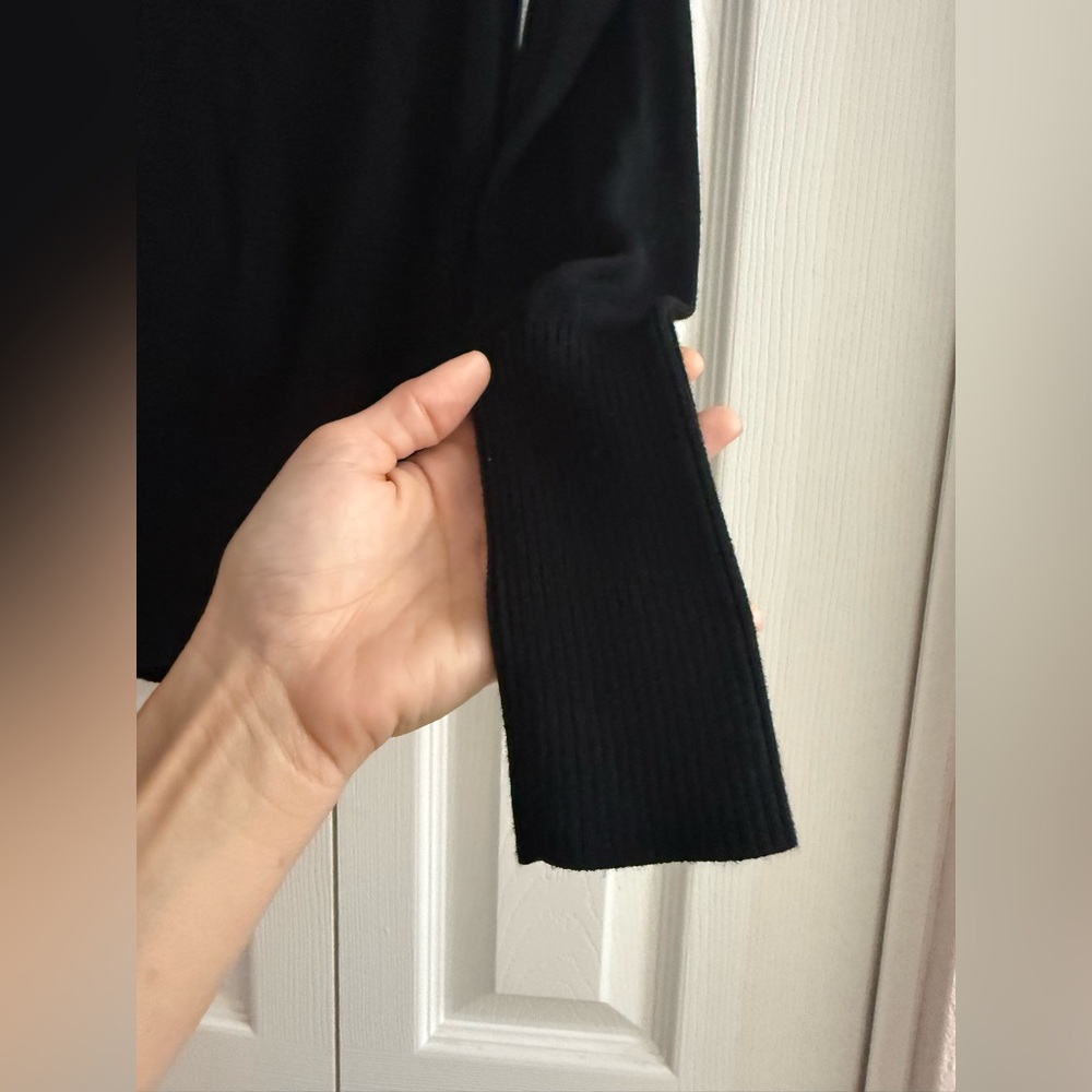 Anthropologie Black Jamie Ribbed Open Cold Shoulder Long Sleeve Knit Sweater S - Picture 3 of 8